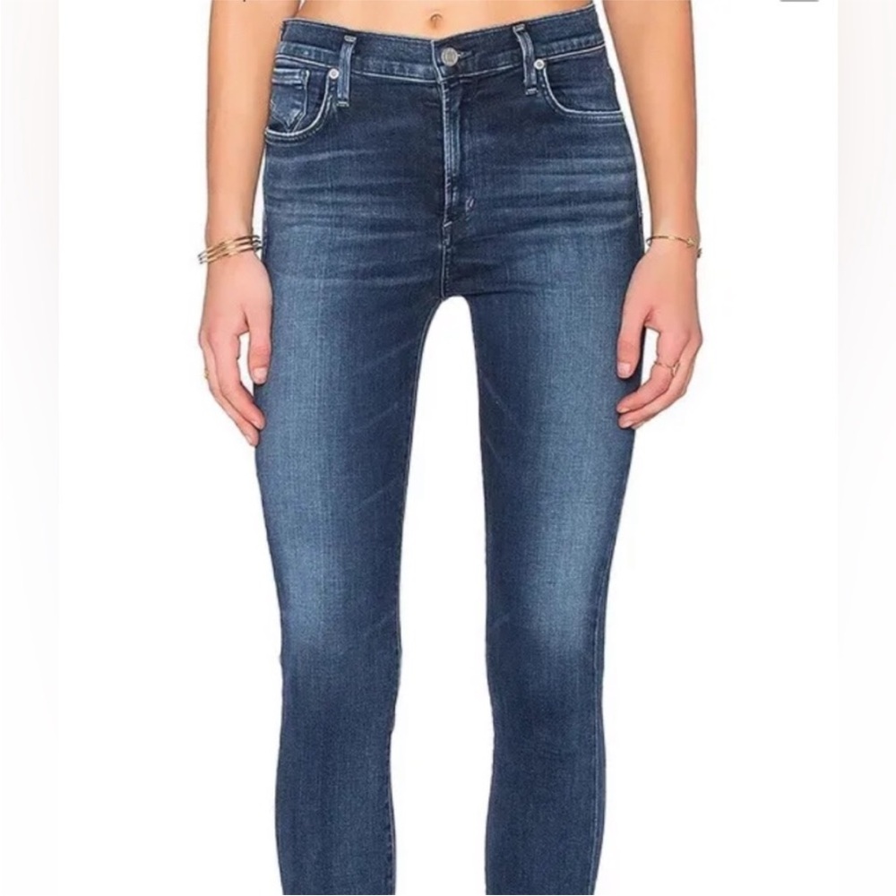 AGOLDE "SOPHIE HIGH-RISE CROP SKINNY" Jeans w/Raw Hem In "CLAREMONT" SZ 26